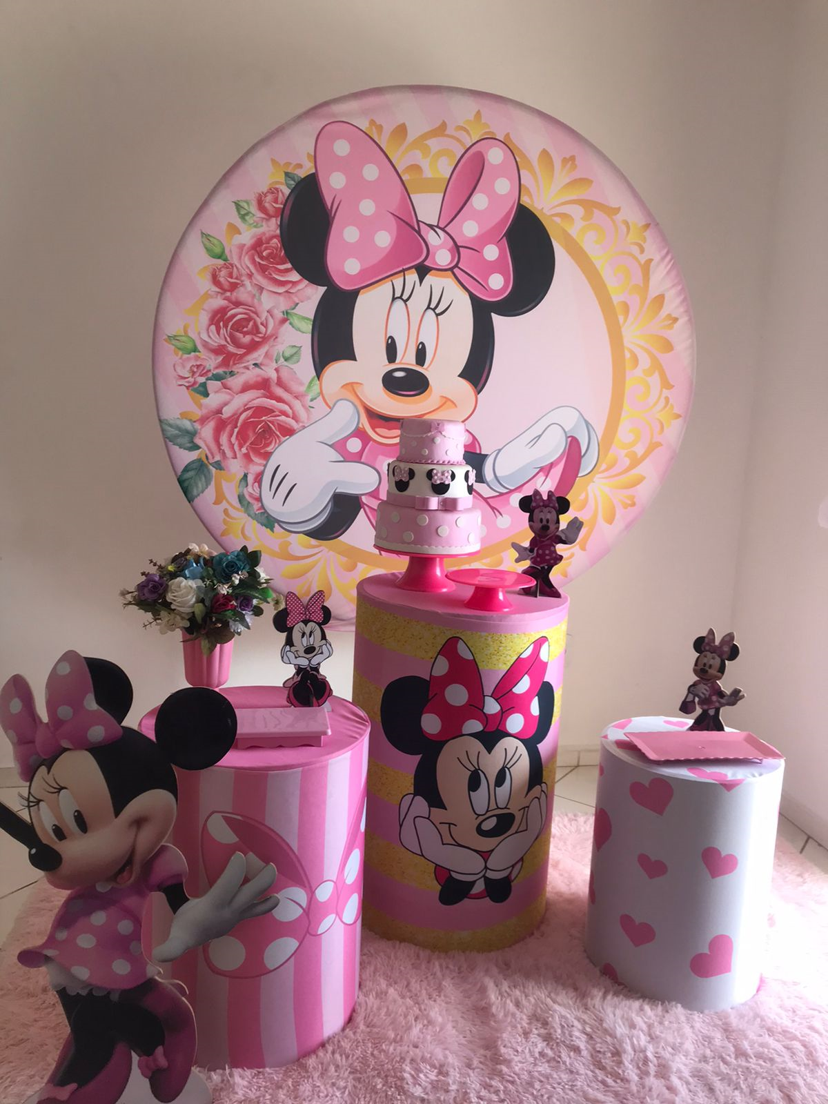 KIT PEGUE E MONTE MINIE ROSA - MODELO 1