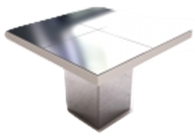 Mesa Quadrada Branca Tampo Espelhado