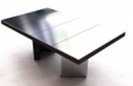 Mesa Retangular Preta Espelhada