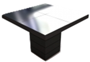 Mesa Quadrada Preta Espelhada