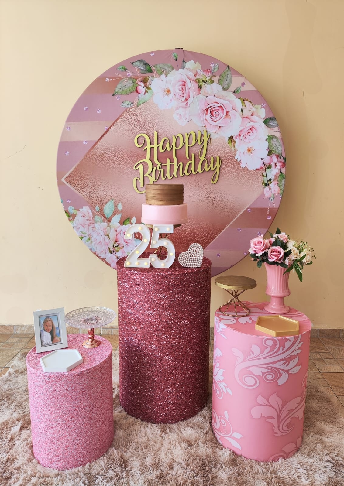 Rose com Flores Kit Prata II