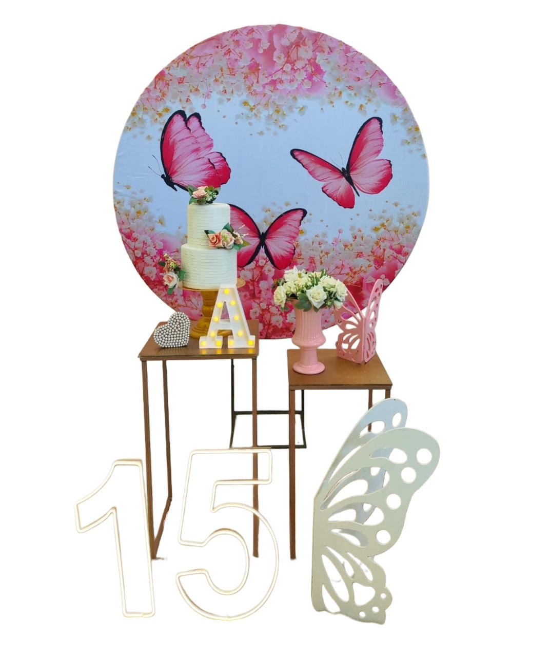 15 Anos Borboleta Rosa Kit Ouro