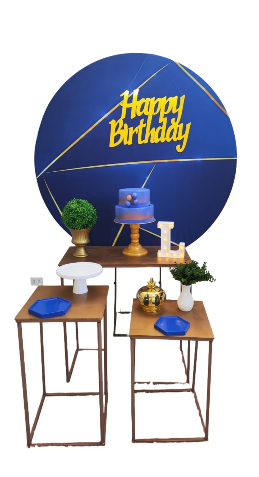  Azul Escuro com Dourado Kit Ouro