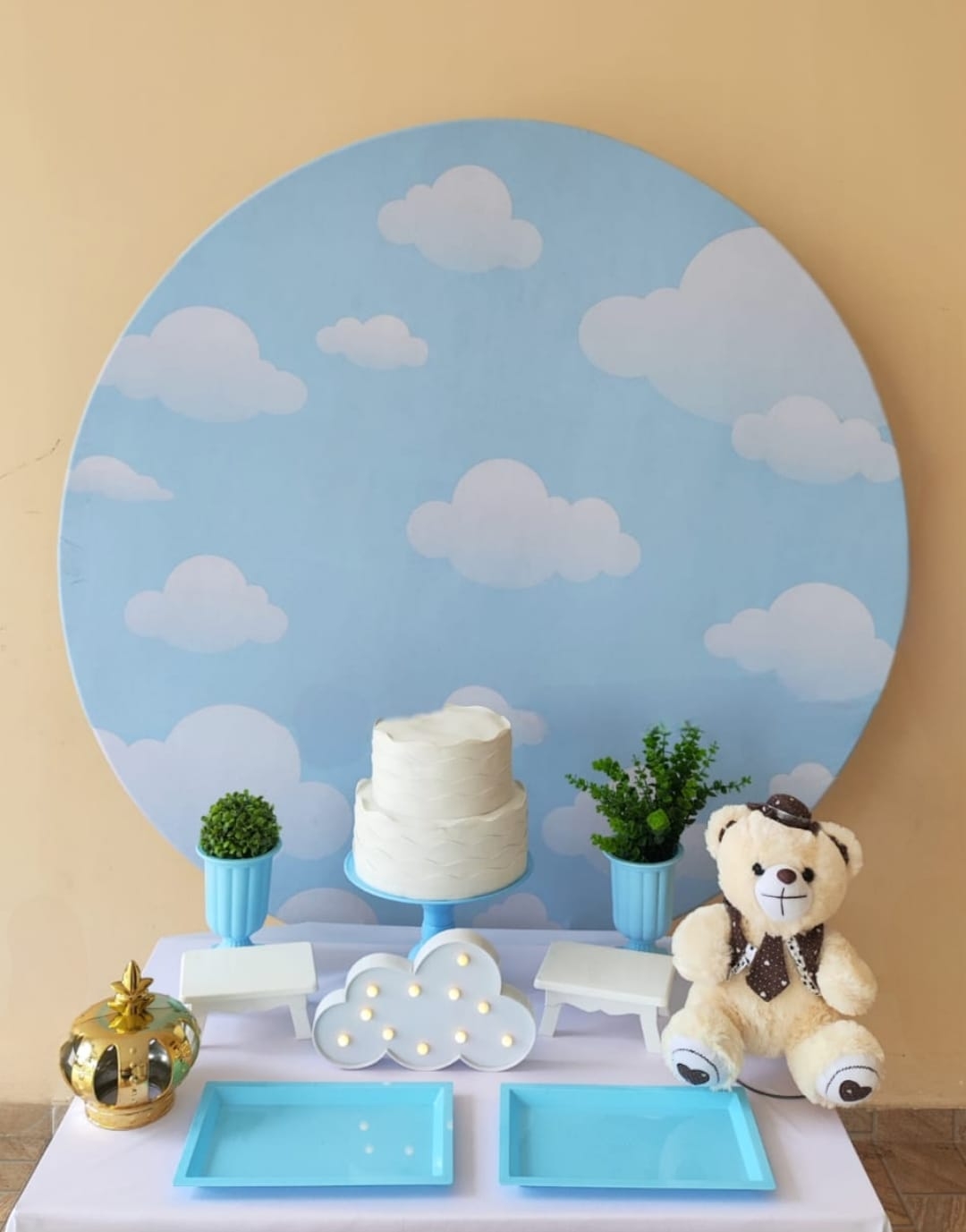 Chá de bebê Menino Nuvens Kit Bronze