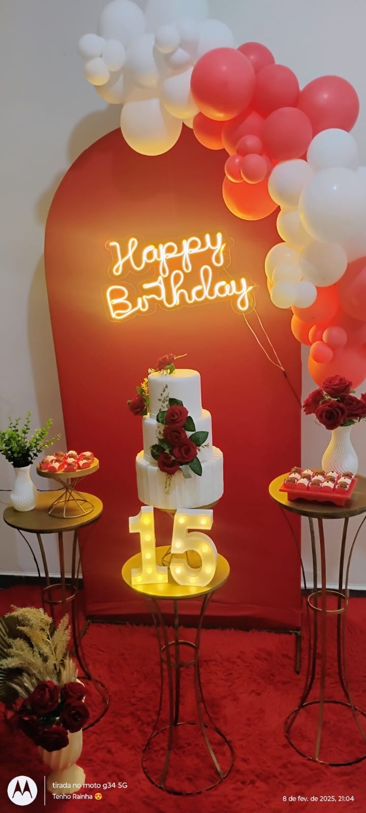 Aniversário Vermelho com bexigas Kit Ouro II 