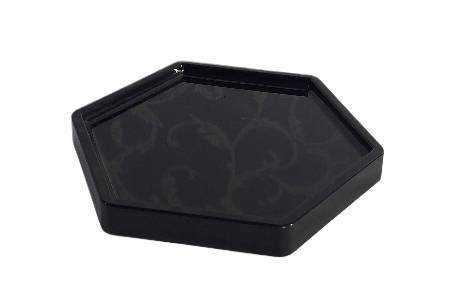 Bandeja baixa Plástico sextavada Preta