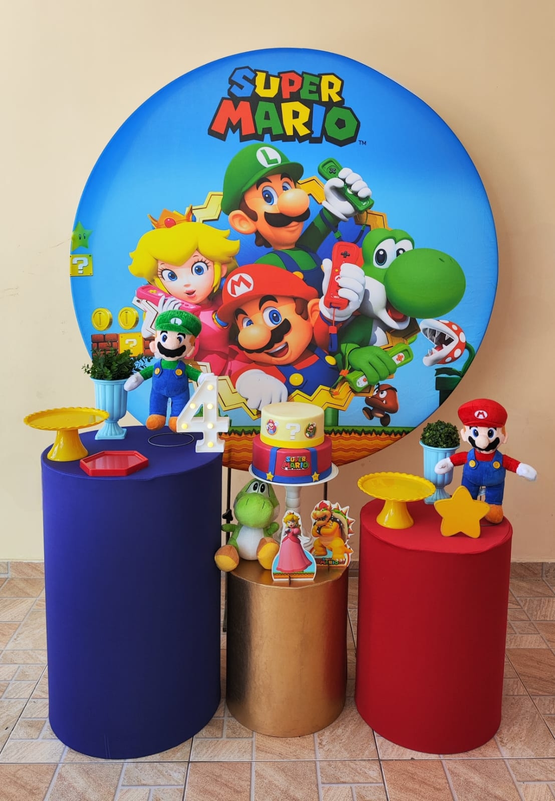 Mario Bros Menino Kit Prata