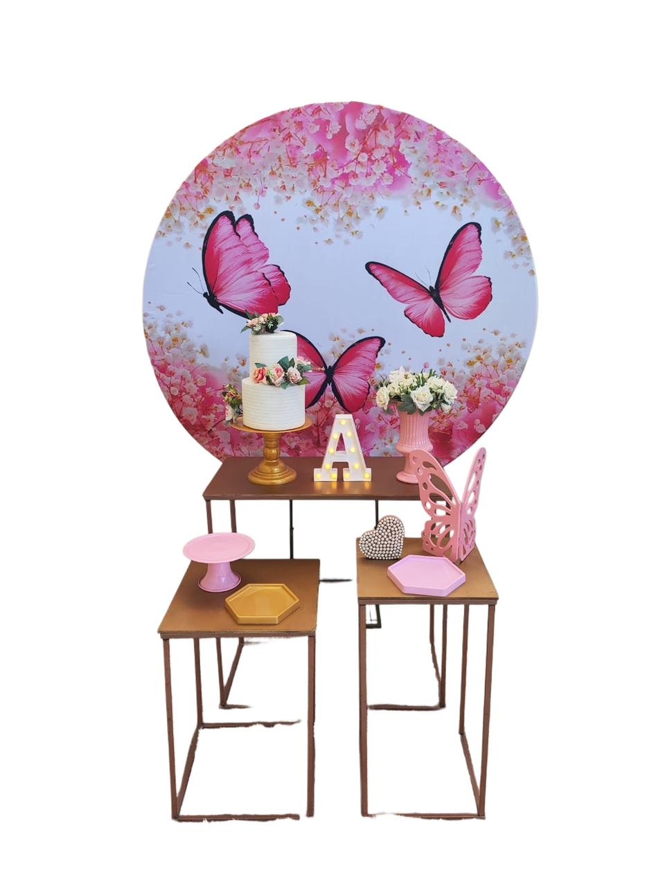  Borboleta Rosa Kit Ouro