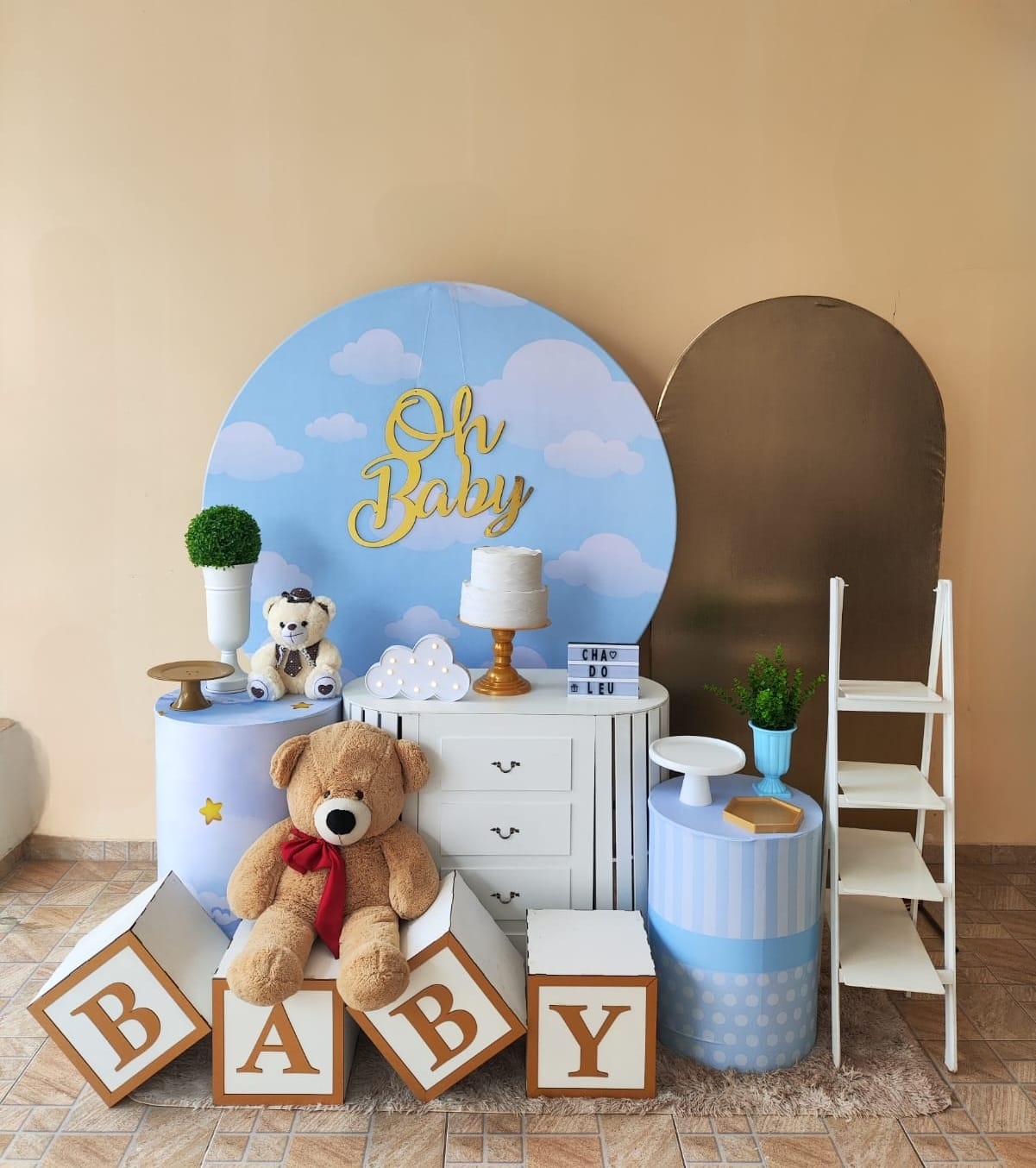 Chá de bebê Menino Nuvens Kit Diamante II