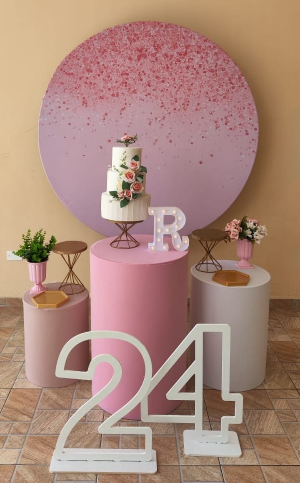 Rosa com glitter Rose Kit Bronze