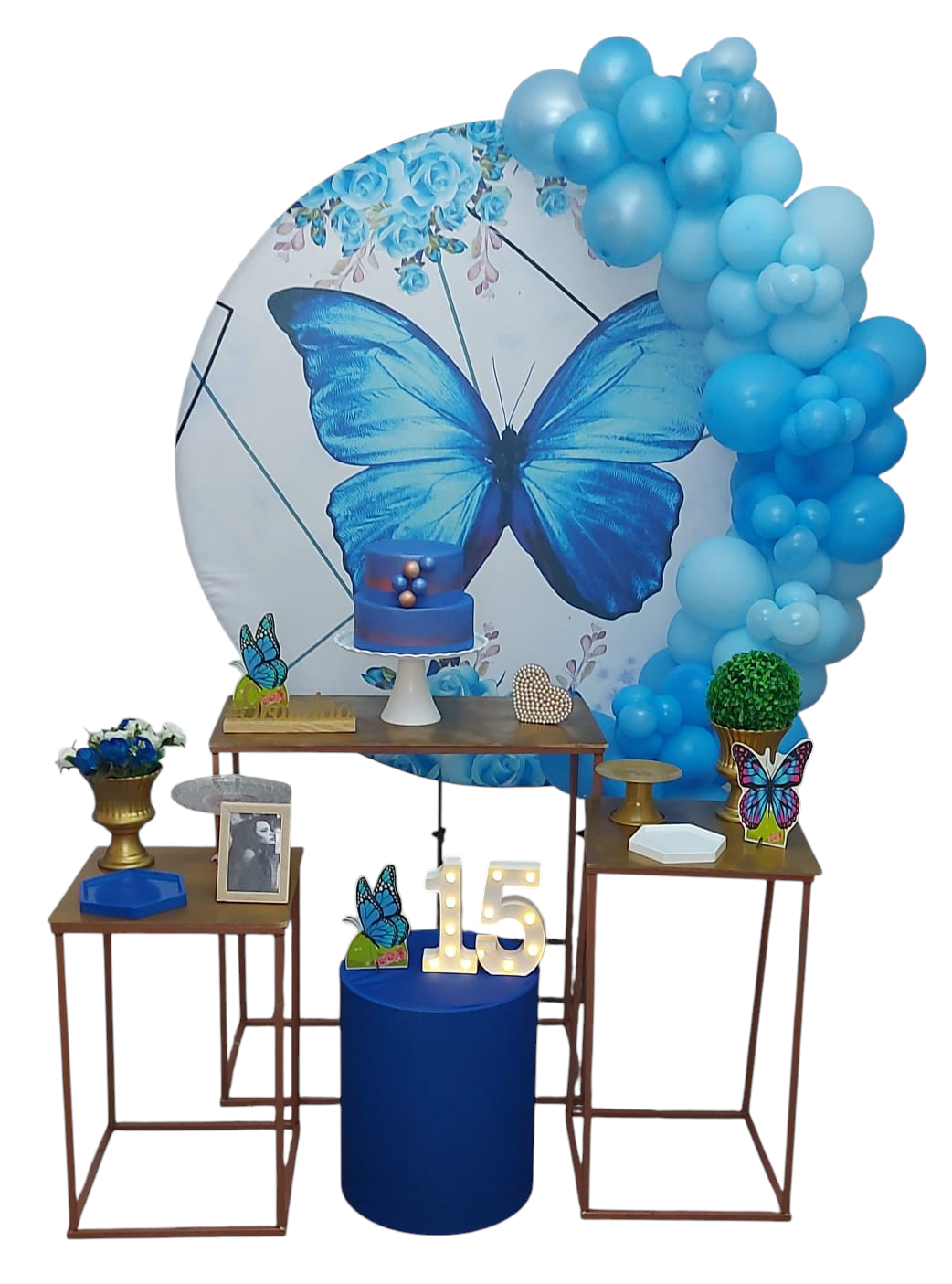 Borboleta Azul Kit Ouro