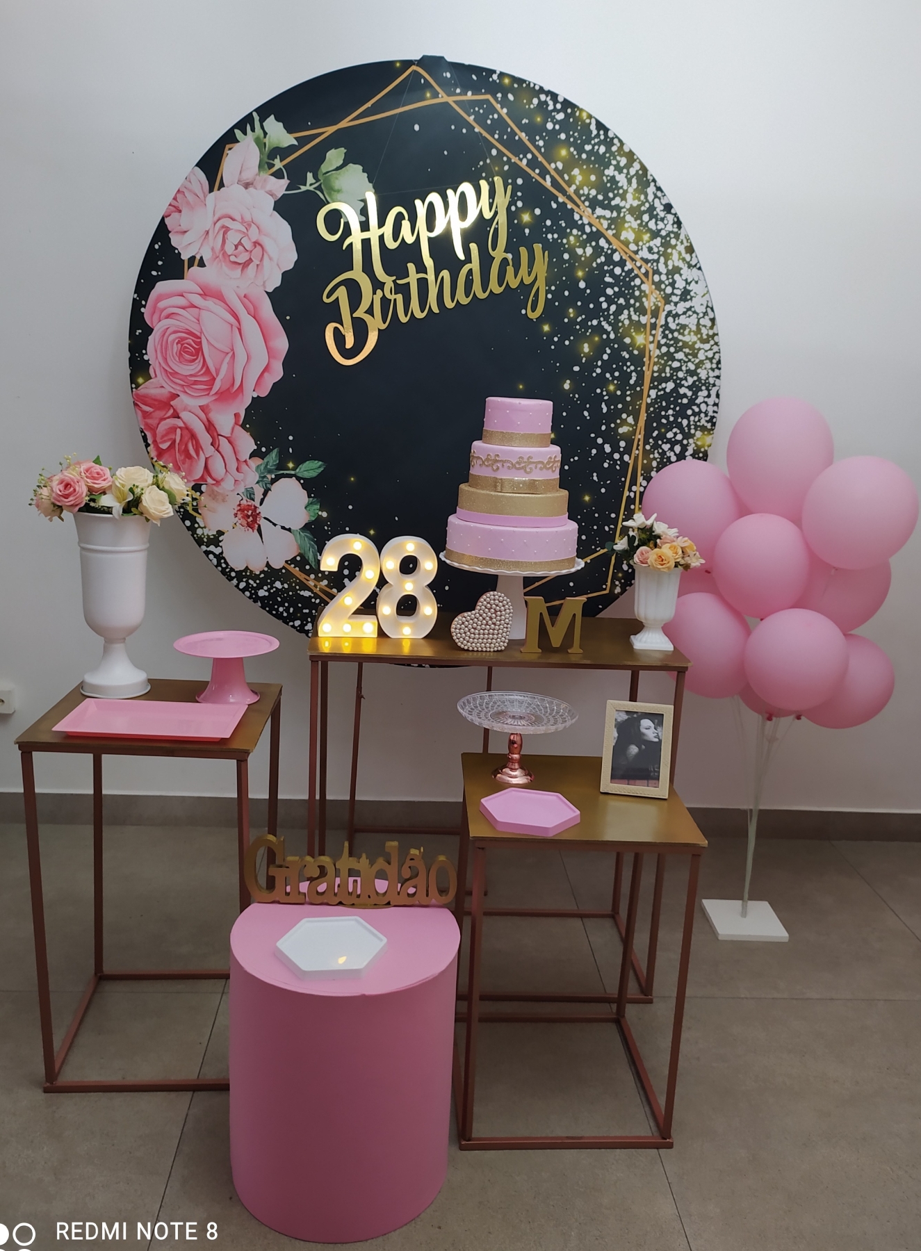 Floral Fundo Preto Kit Ouro