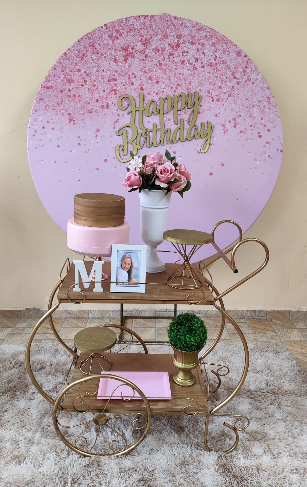 Rosa com glitter Rose Kit Ouro