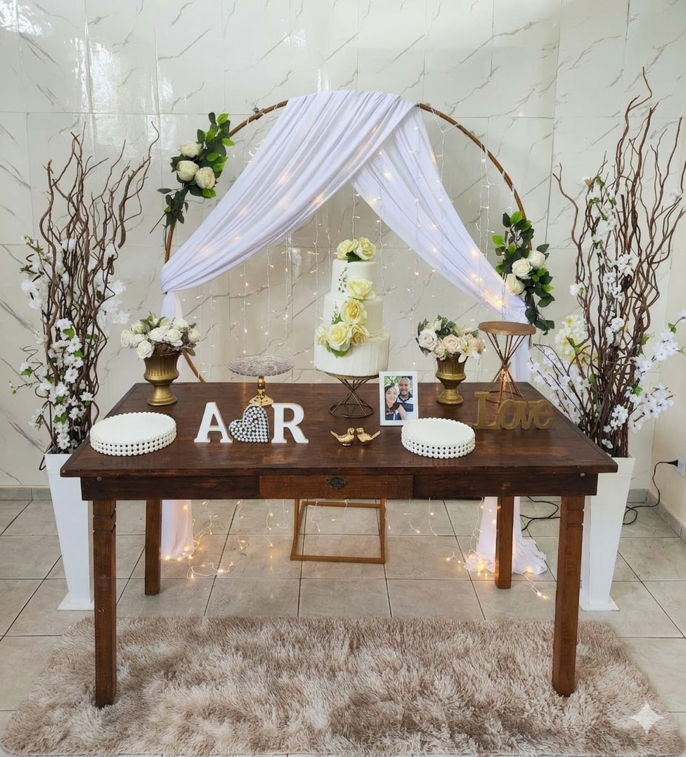  Casamento e Noivado Cortina de led Mesas Ros