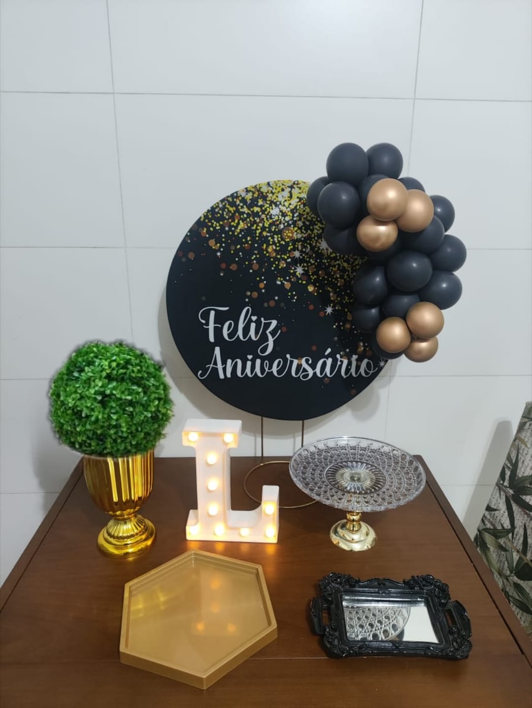 Preto com Dourado Masculino Mini Kit 