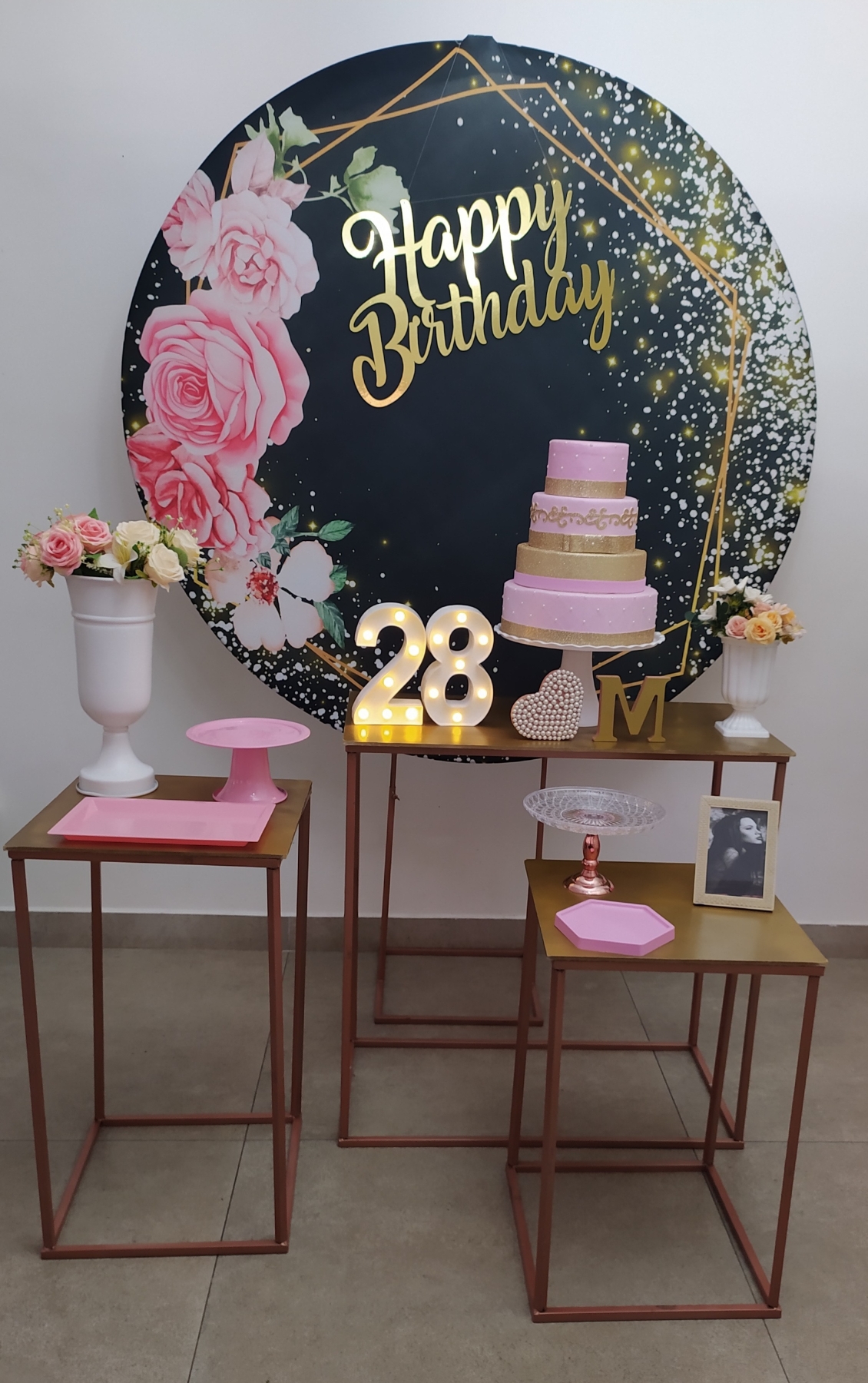 Floral Fundo Preto Kit Ouro II