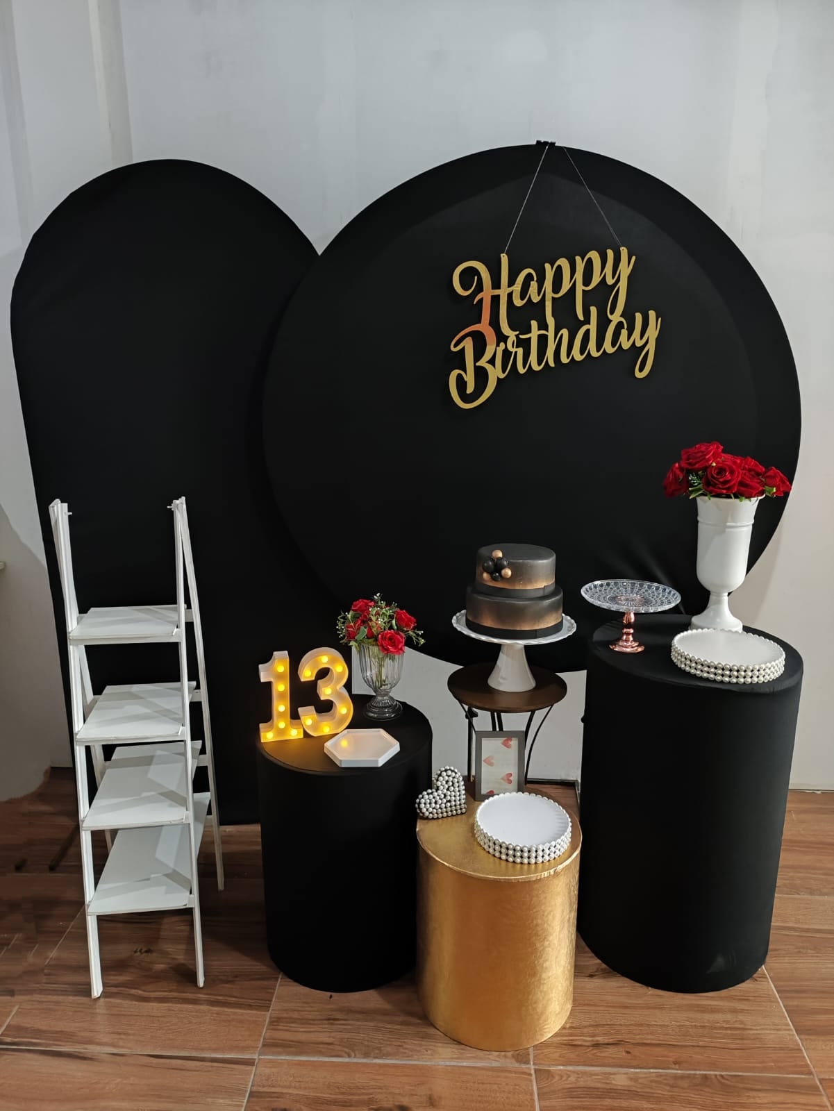 Preto com Dourado Feminino Kit Bronze