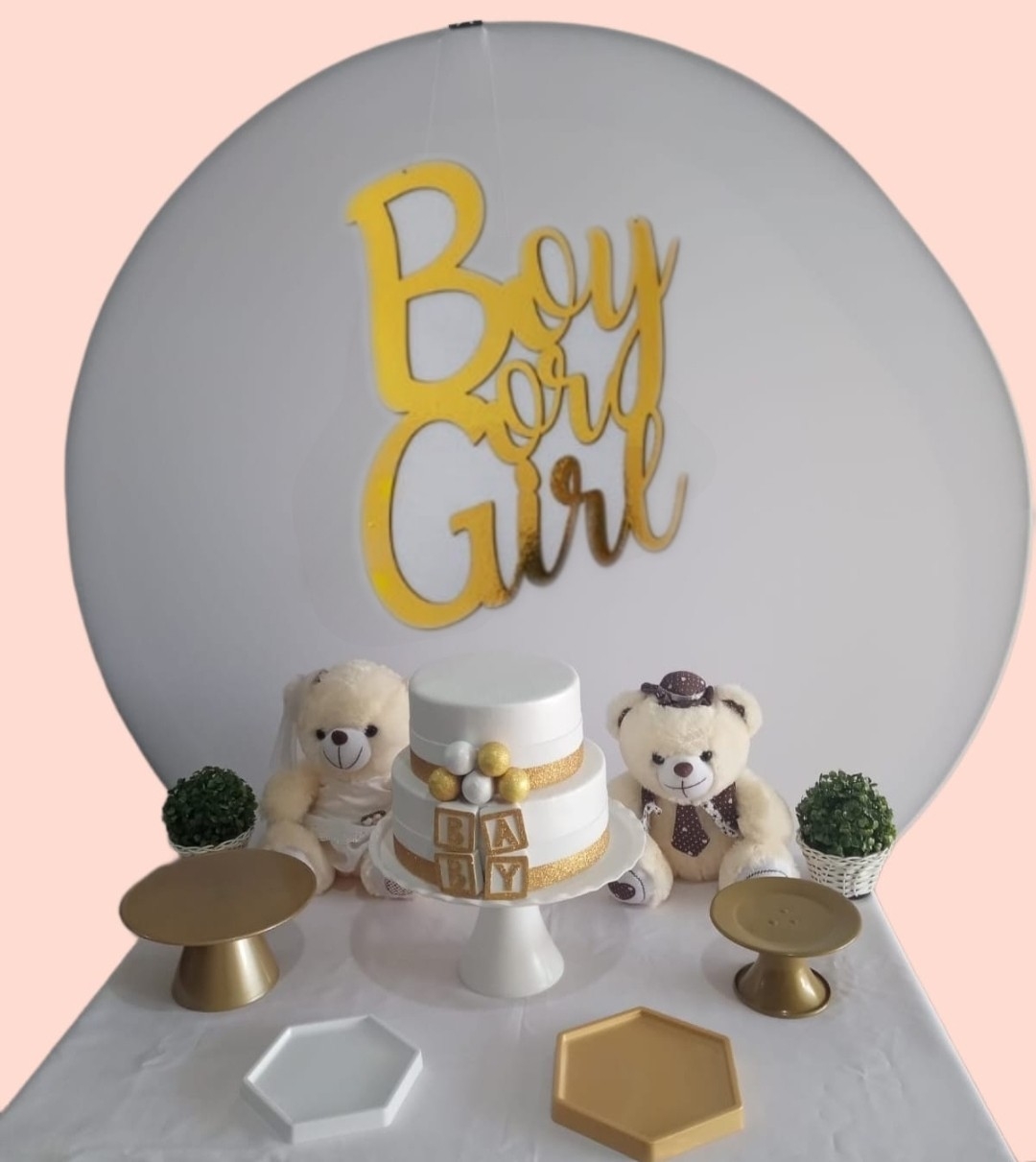 Chá Revelação Liso Kit Bronze