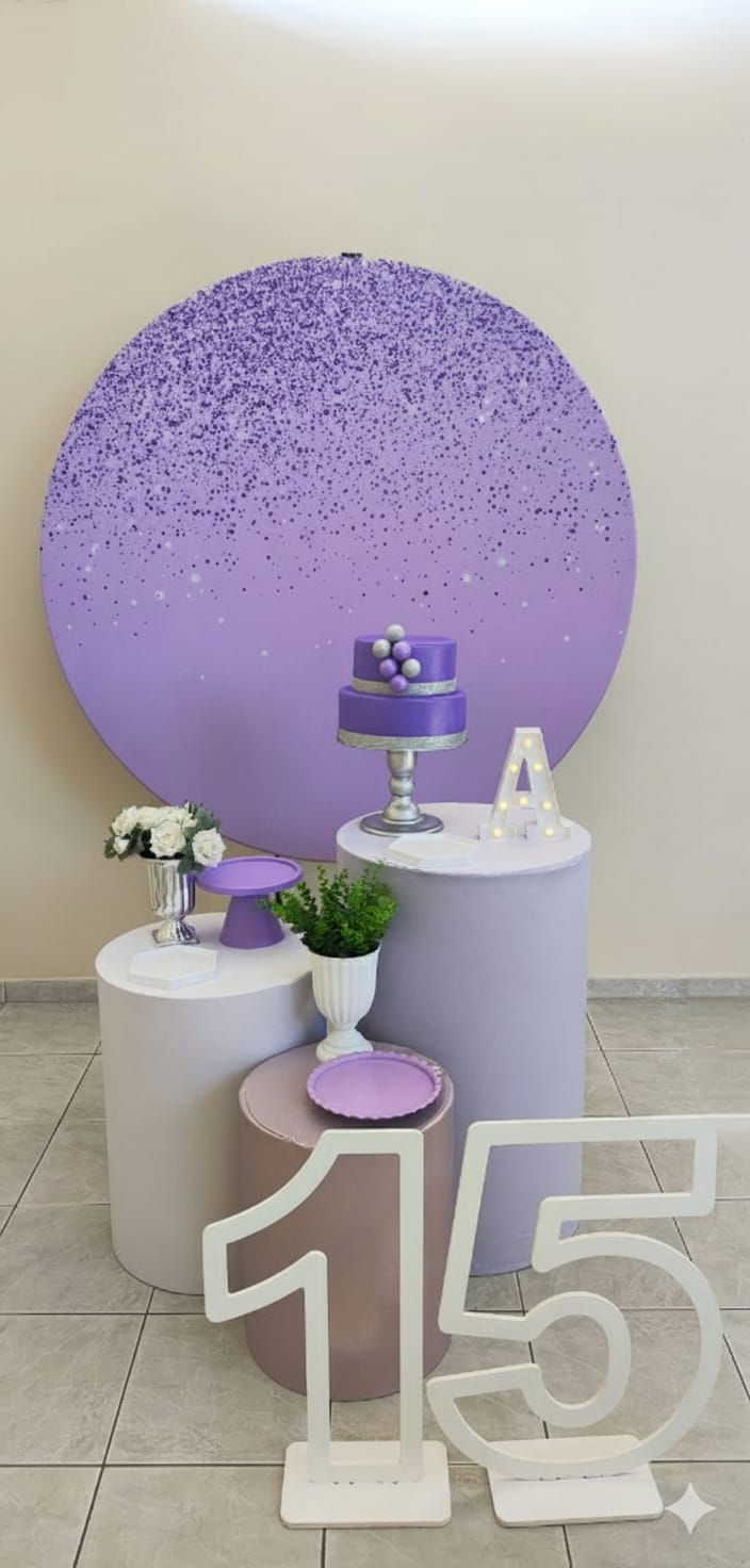 Glitter lilas Modelo 2 Kit Prata