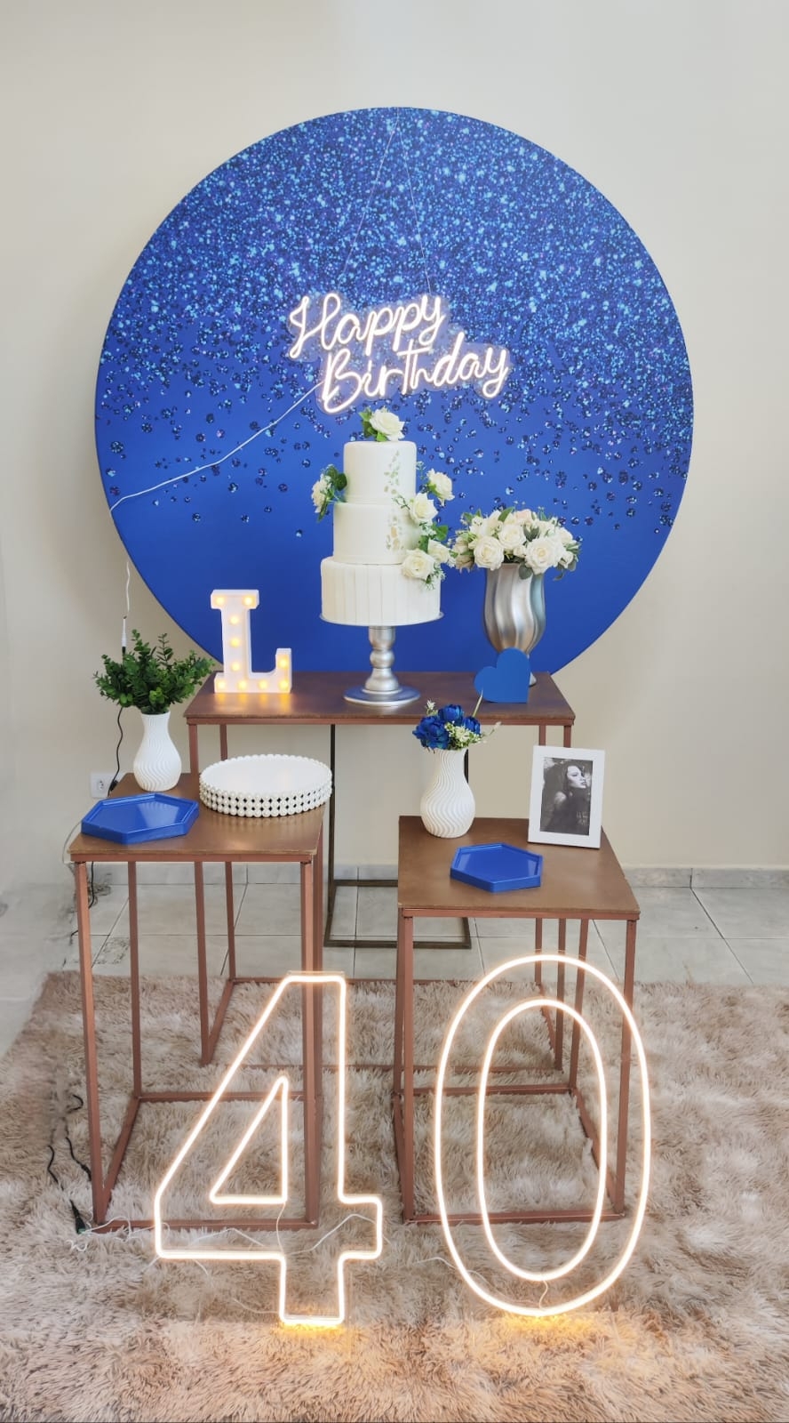 Azul com Glitter Feminino Kit Ouro III