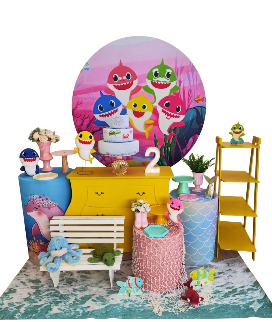 Baby Shark Menina Capa 2 Kit Ouro  