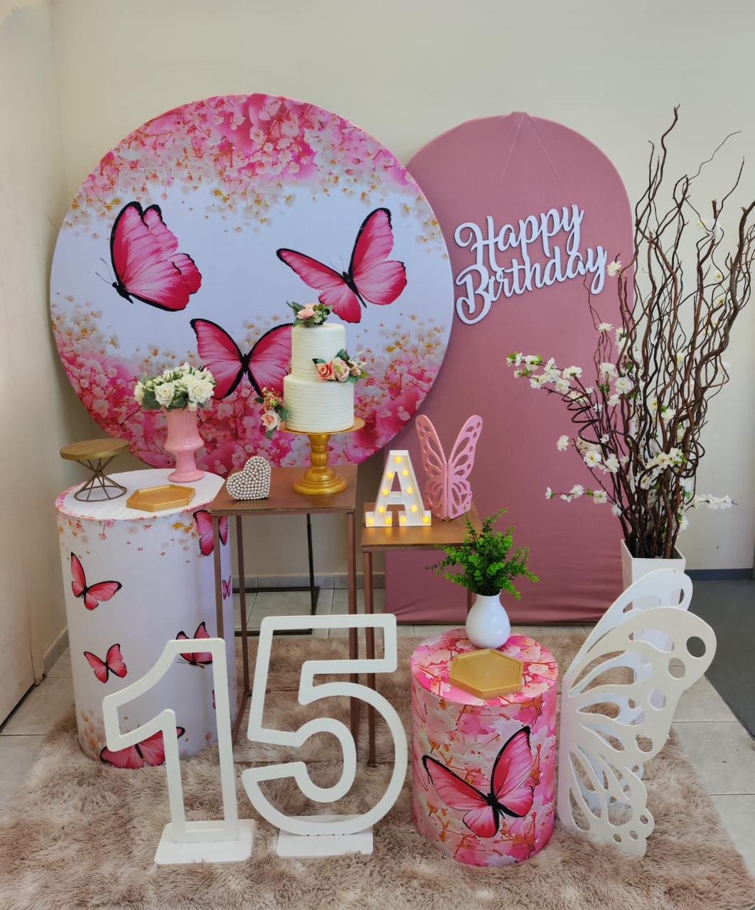 15 Anos Borboleta Rosa Kit Diamante