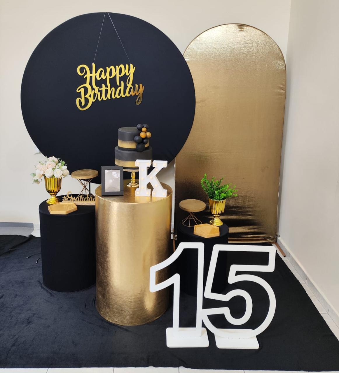 Preto com Dourado Feminino Kit Prata