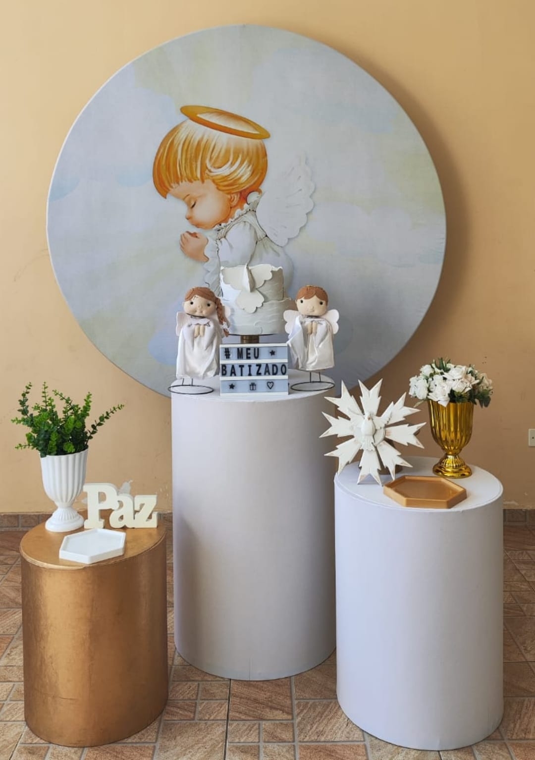 Batizado Anjo Unissex Kit Prata