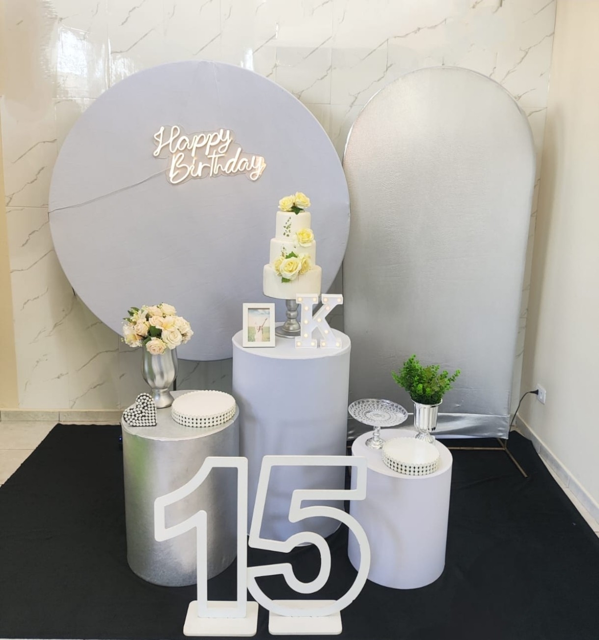 Prata com Branco Feminino Kit Diamante