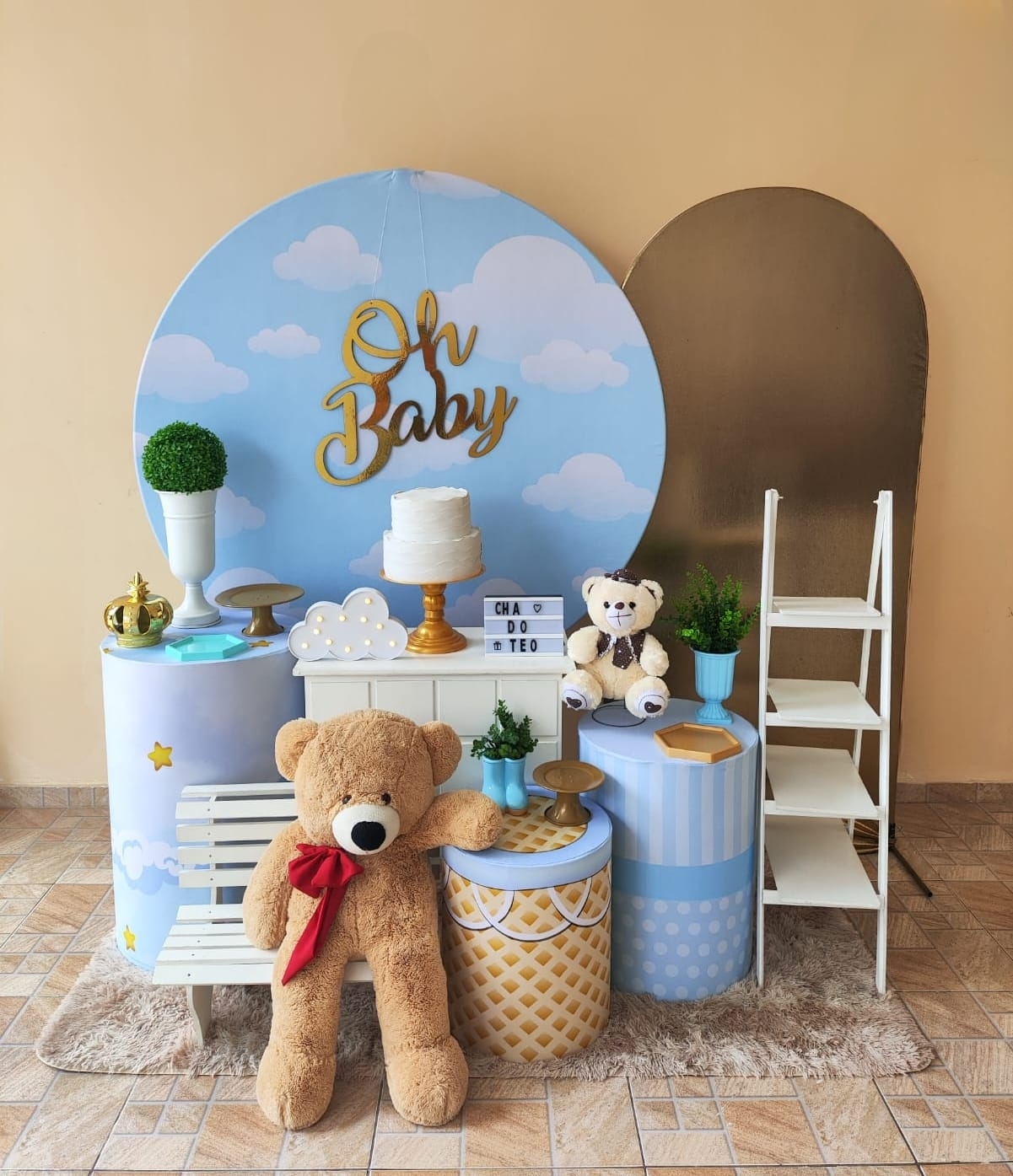 Chá de bebê Menino Nuvens Kit Diamante