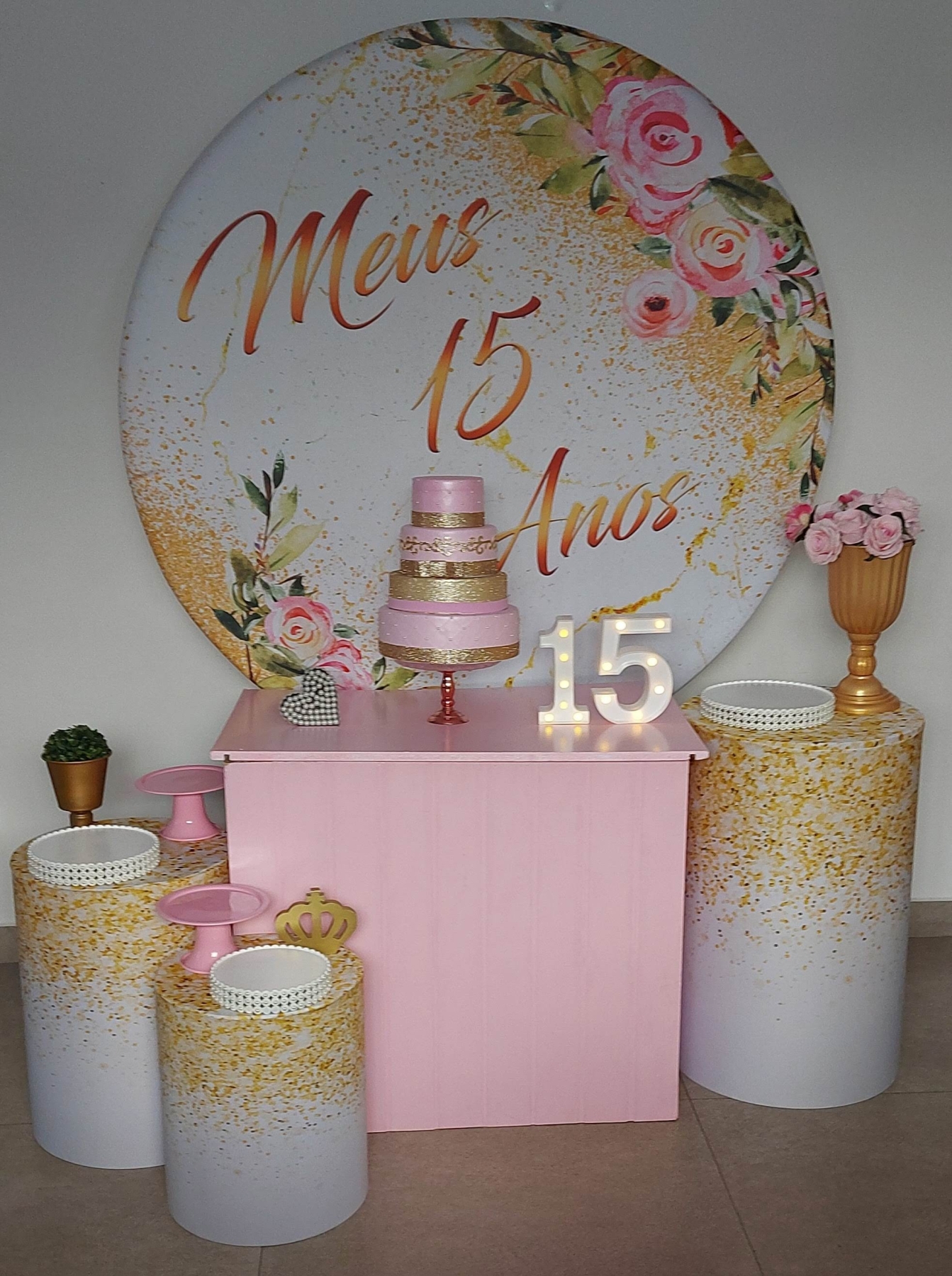 15 Anos amarelo com glitter Kit Ouro I modelo