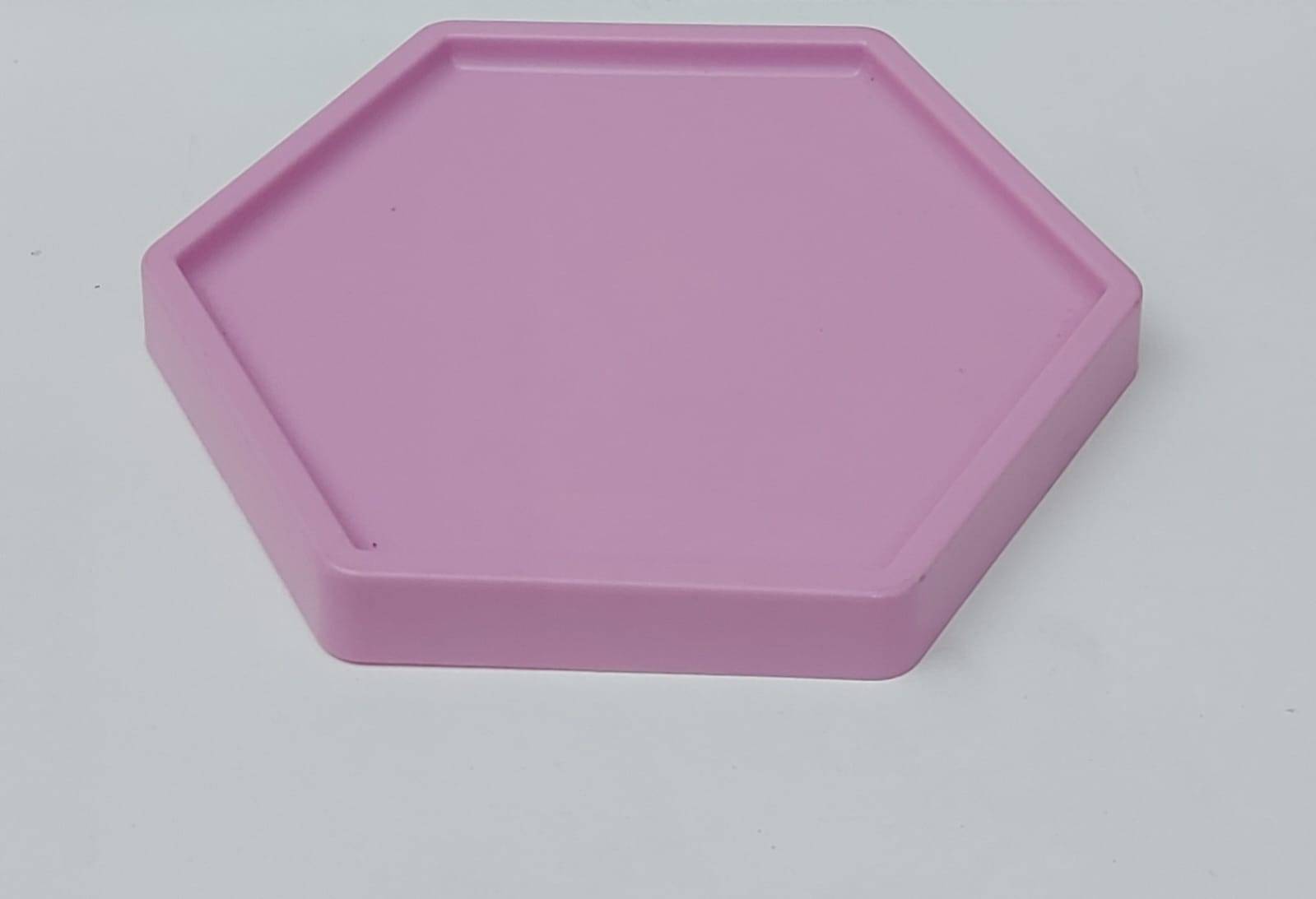 Bandeja baixa Plástico sextavada Rosa