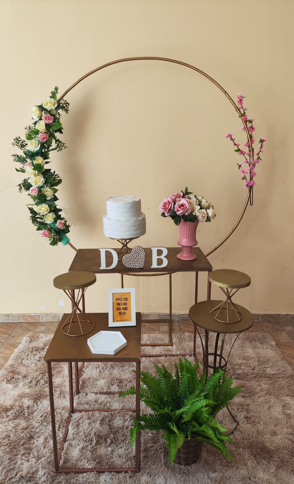 Casamento e Noivado Arco com flores Kit Ouro