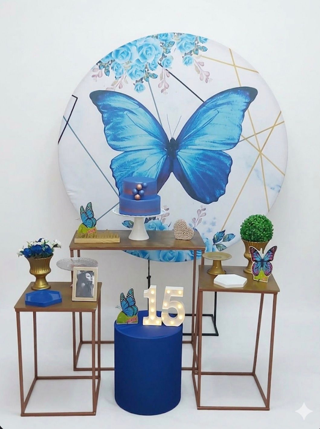 Borboleta Azul Kit Ouro