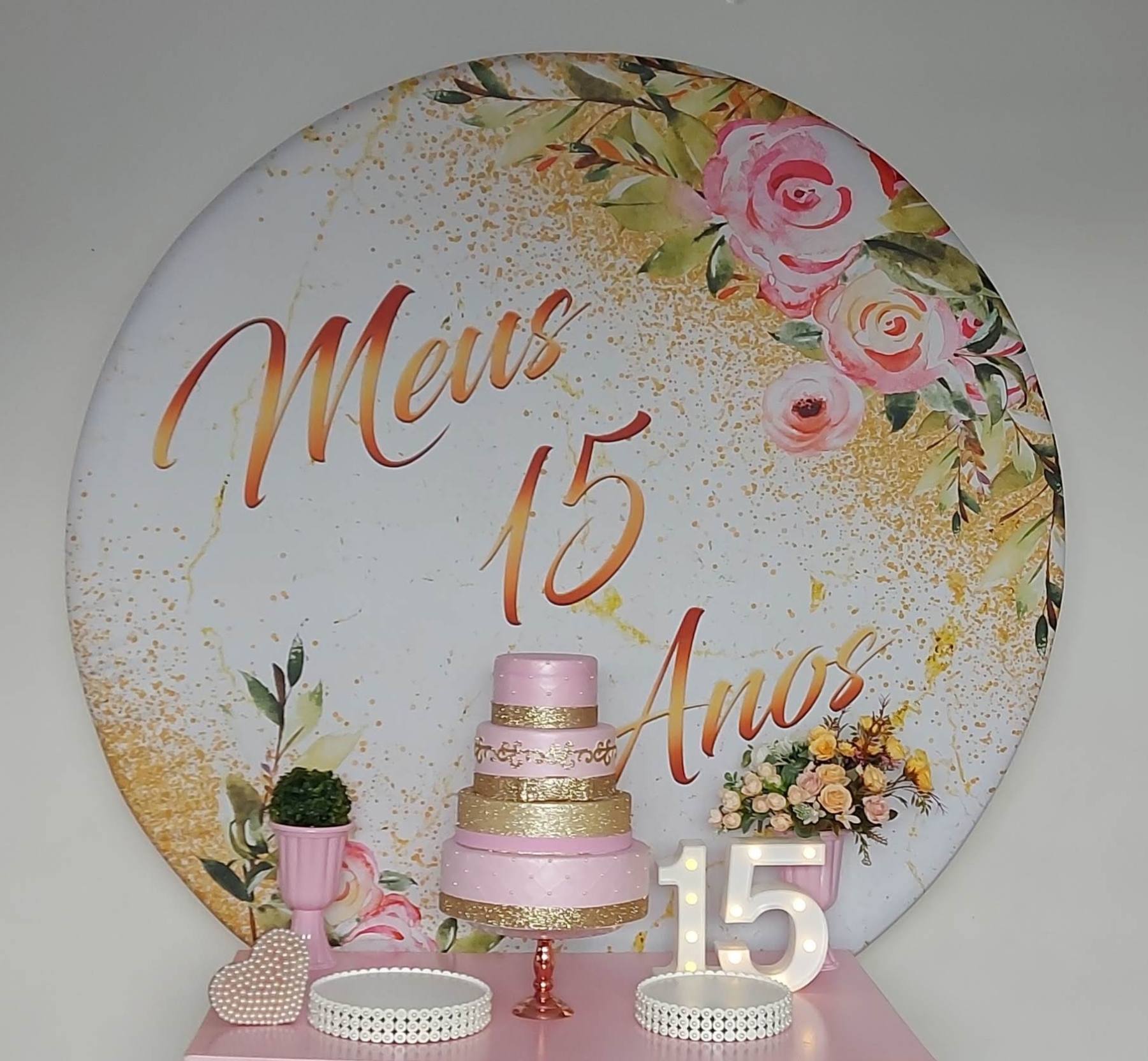 15 Anos amarelo com glitter Kit Bronze I