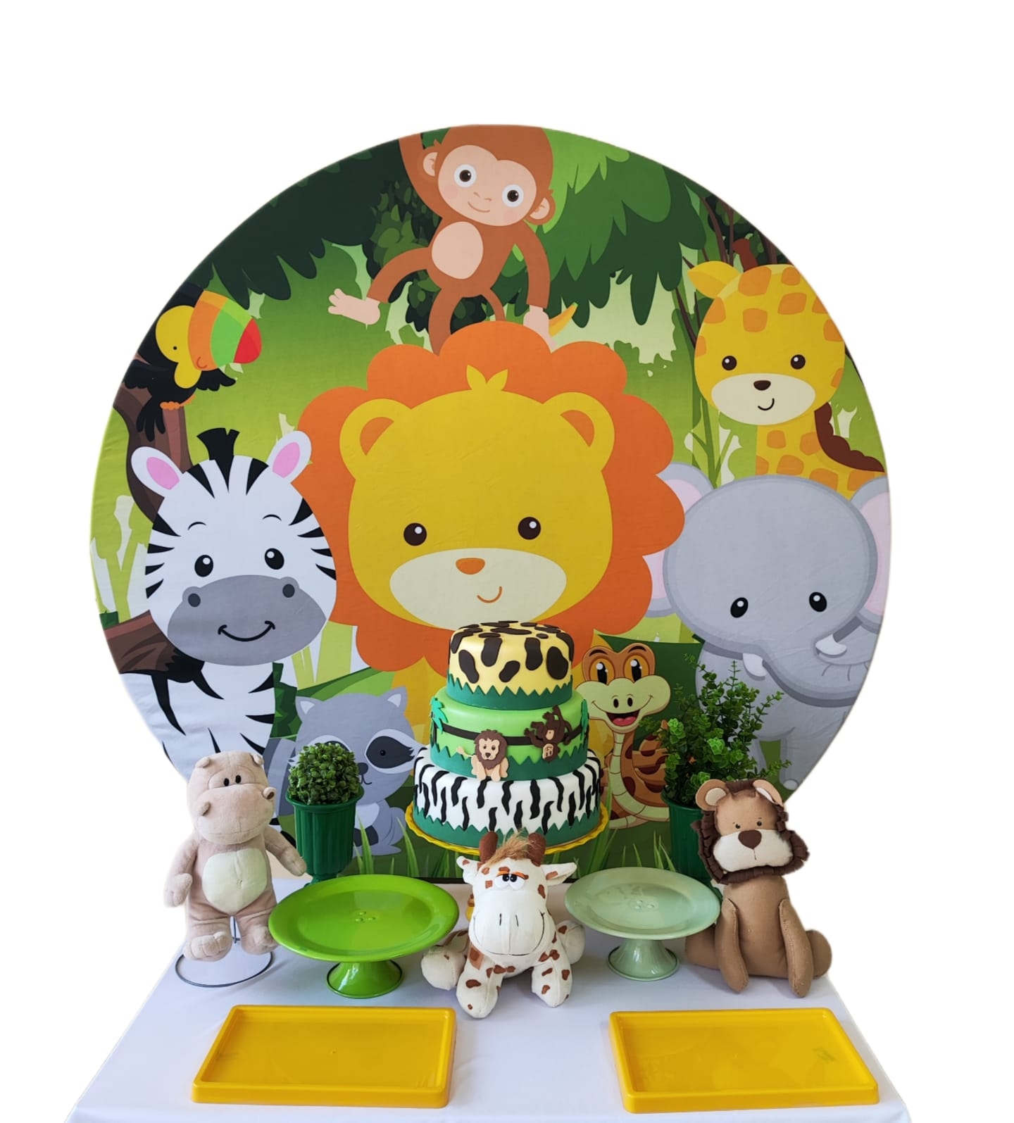 Chá de bebê Menino Safari Capa Laranja Kit Br