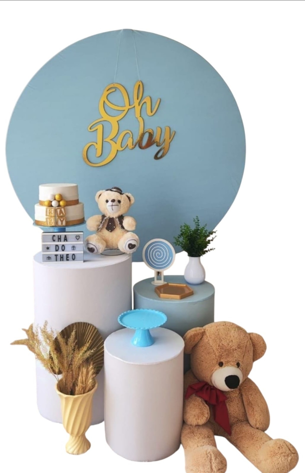 Chá de Bebê Menino Capa Azul Kit Bronze