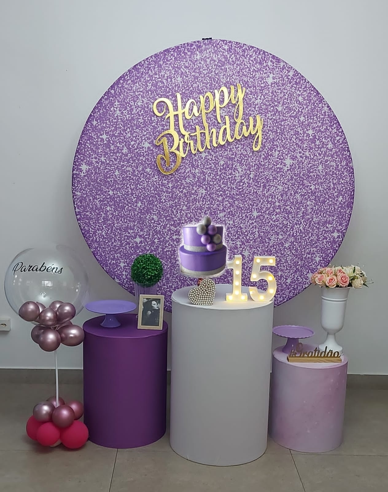 Glitter lilas Kit Prata