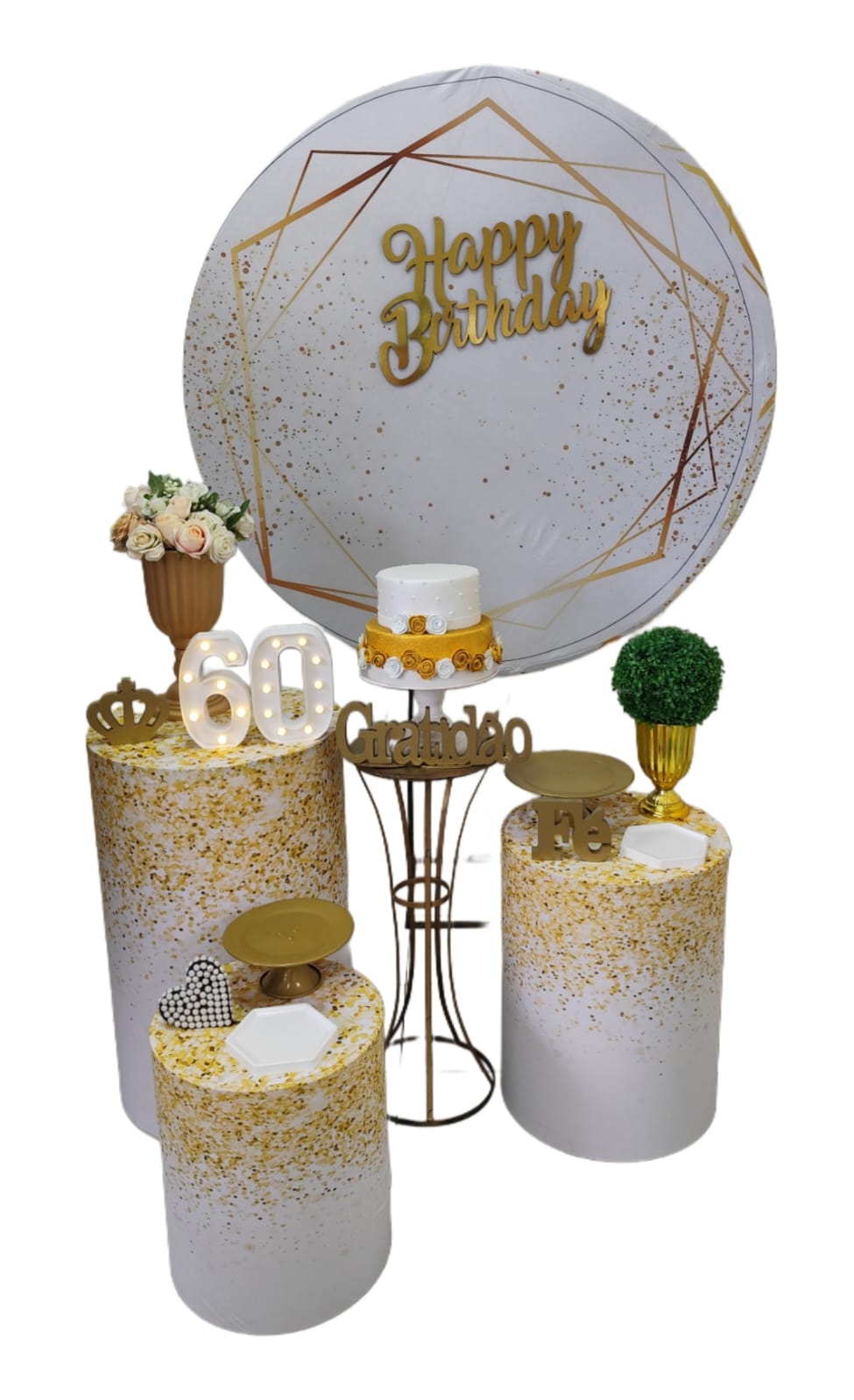 Branco com Glitter e Dourrado Kit Ouro