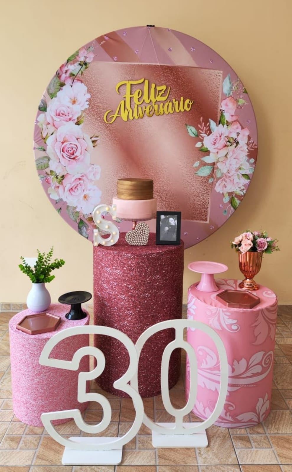 Rose com Flores Kit Prata III