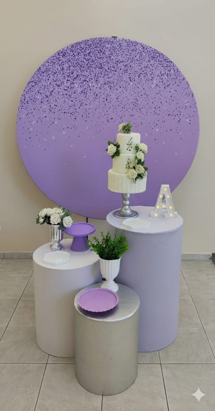 Glitter lilas Modelo 2 Kit Prata III