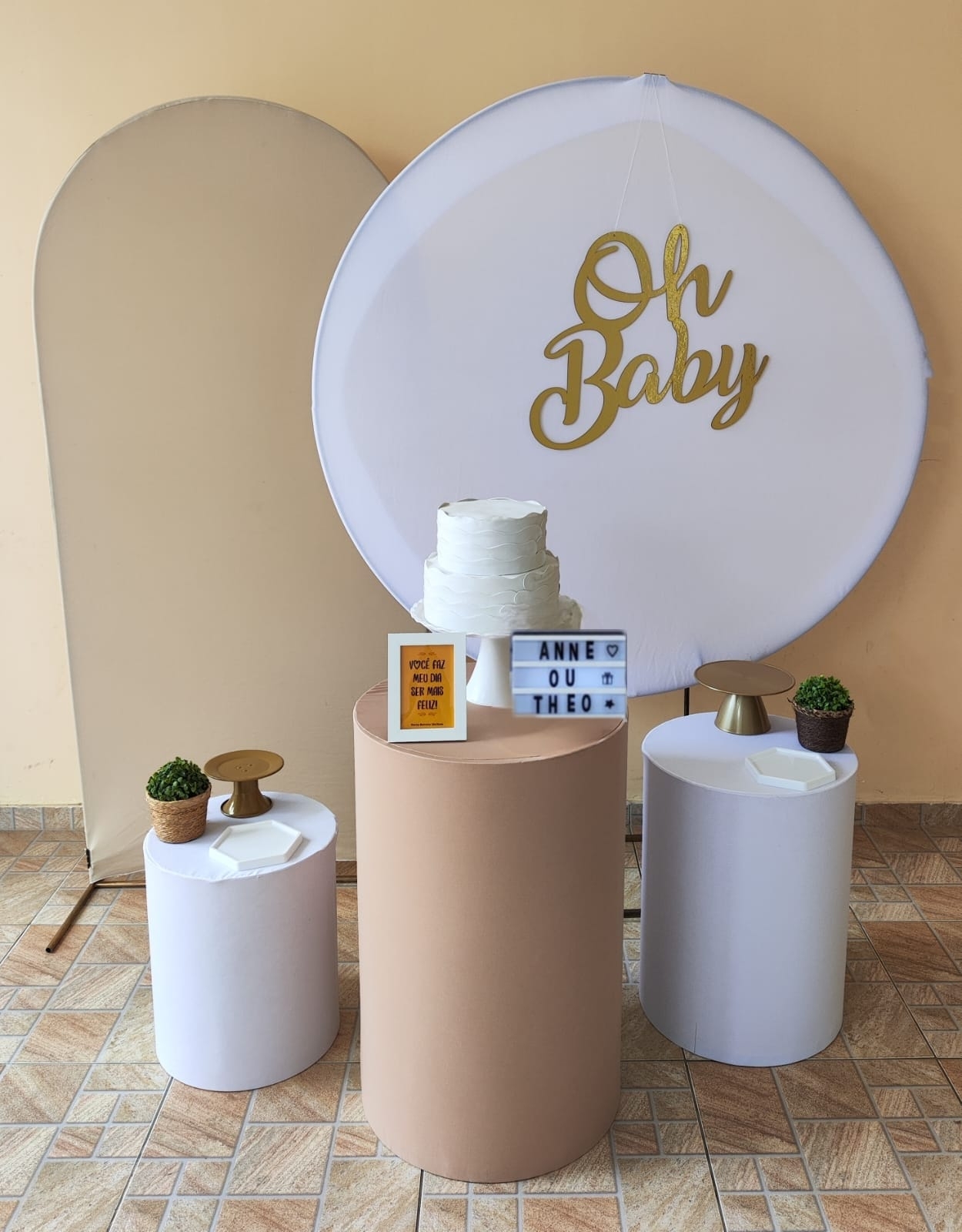 Chá Revelação Liso Kit Ouro