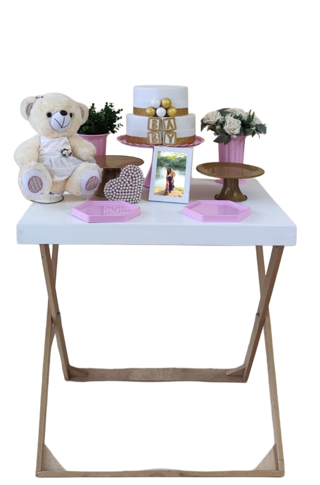 Chá de Bebê Menina Capa Rosa Kit cantinho