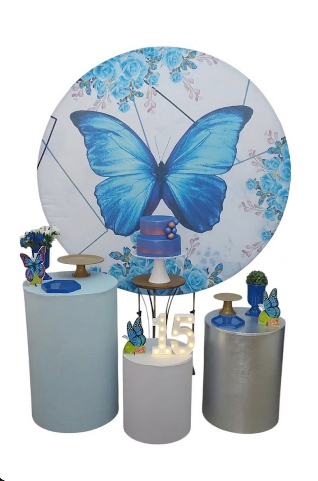 Borboleta Azul Kit Prata I