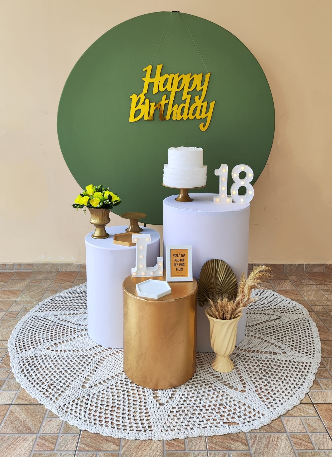 Aniversário Adulto Feminino Verde Eucalípto  