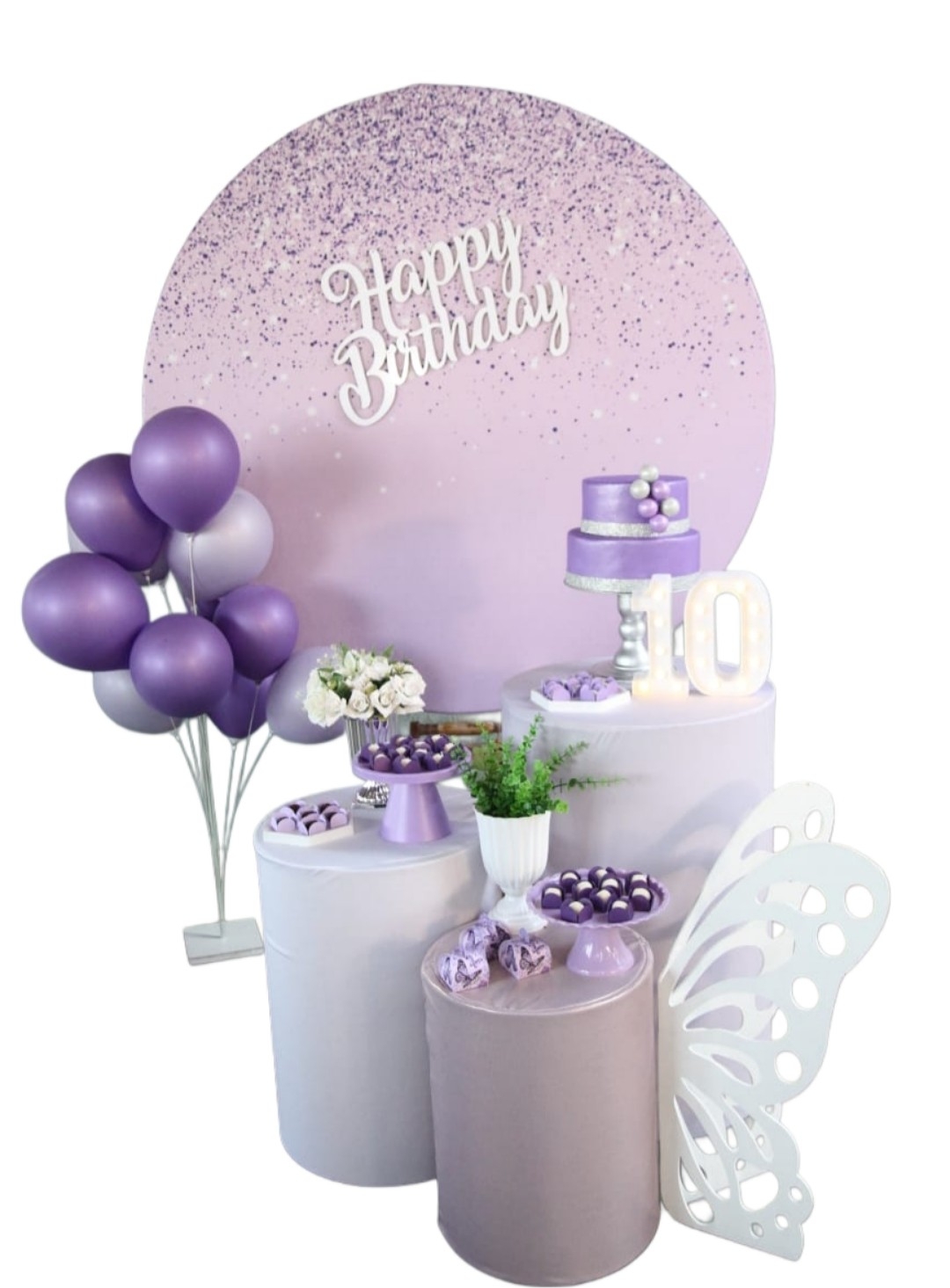 Glitter lilas Modelo 2 Kit Prata
