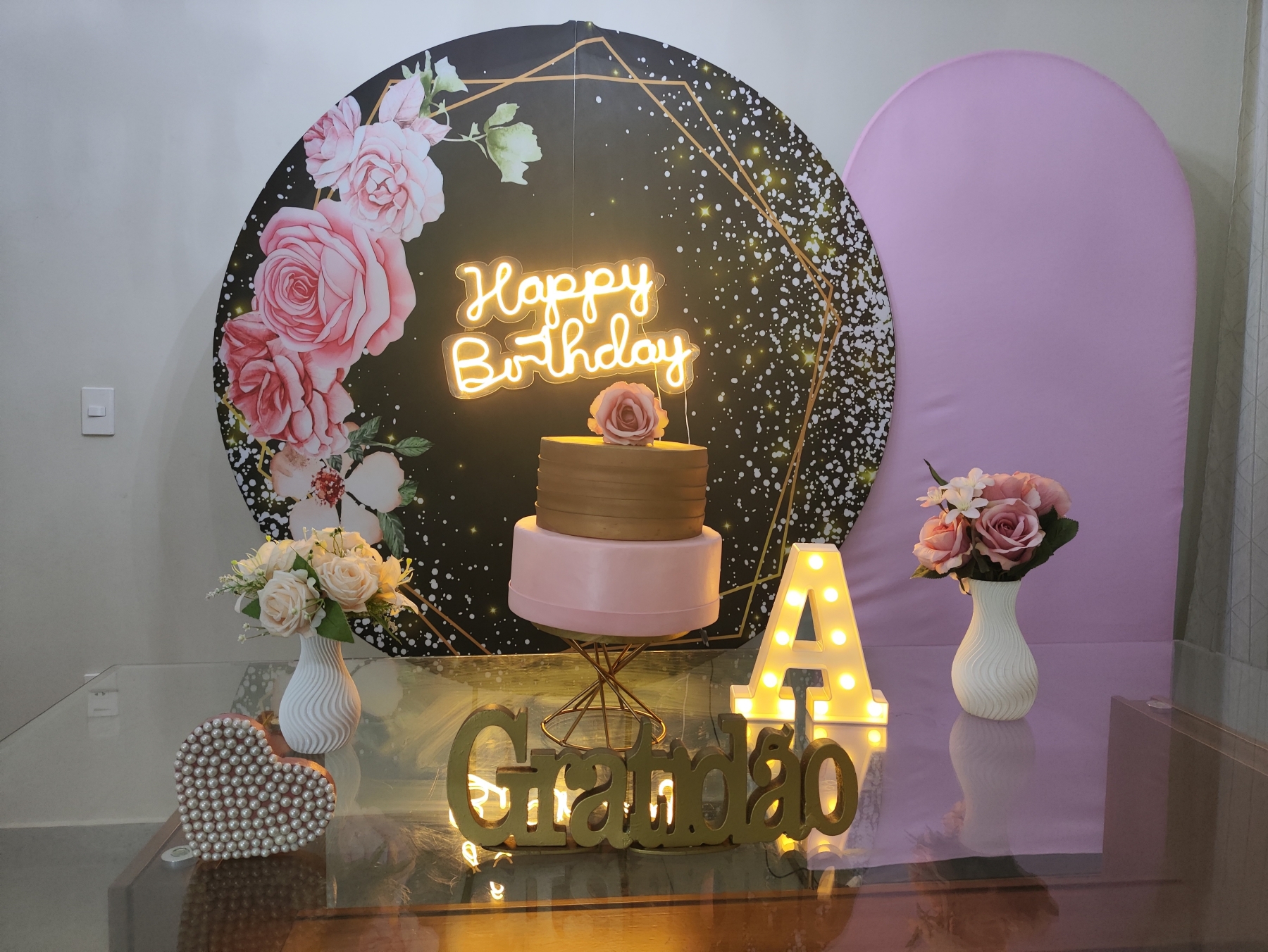 Floral Fundo Preto Kit Bronze IV