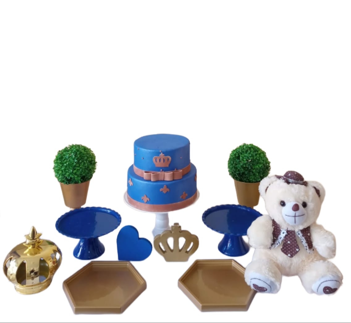 Chá de Bebê Menino Urso com Coroa Kit Cantinh
