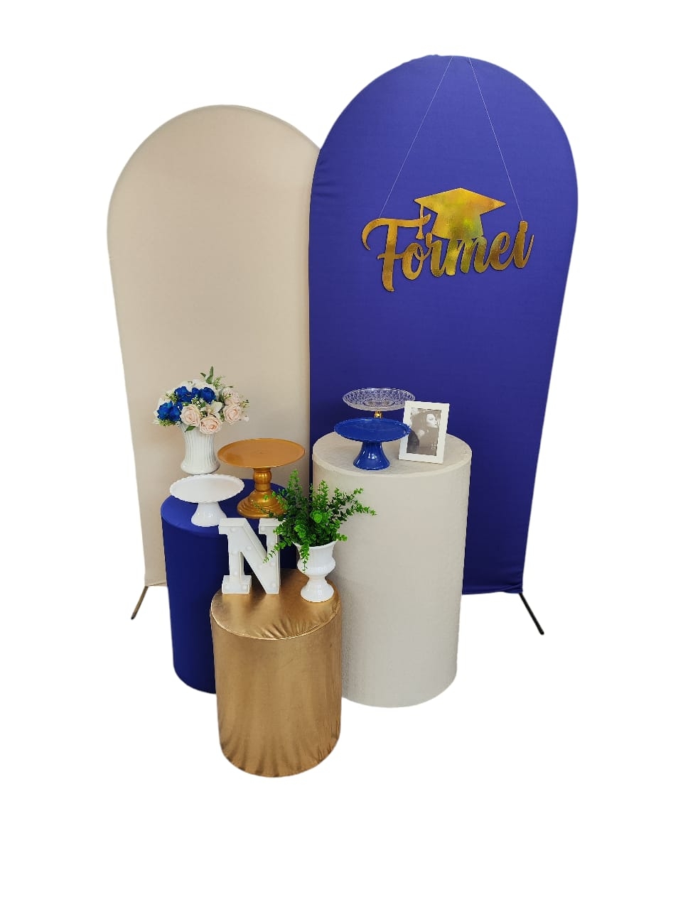 Formatura Azul e  off-white  Kit Ouro