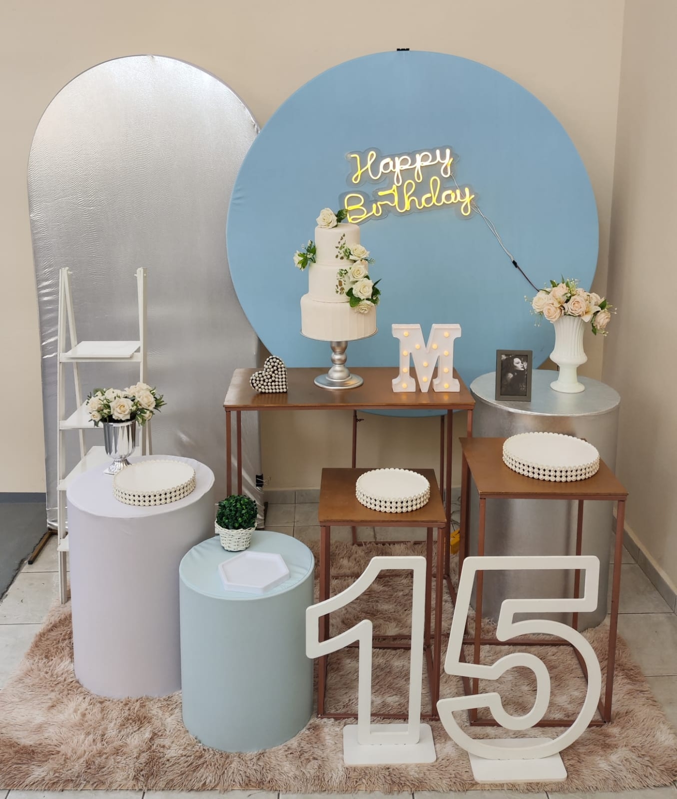 Azul Bebê com Prata Kit Platino III